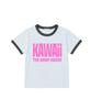 Deomopeuhauseu Kawaii Ringer Short Sleeve T-Shirt White Melange