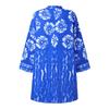 Plus Size Women Long Sleeve Floral Print Pockets Casual Loose Minig Dress