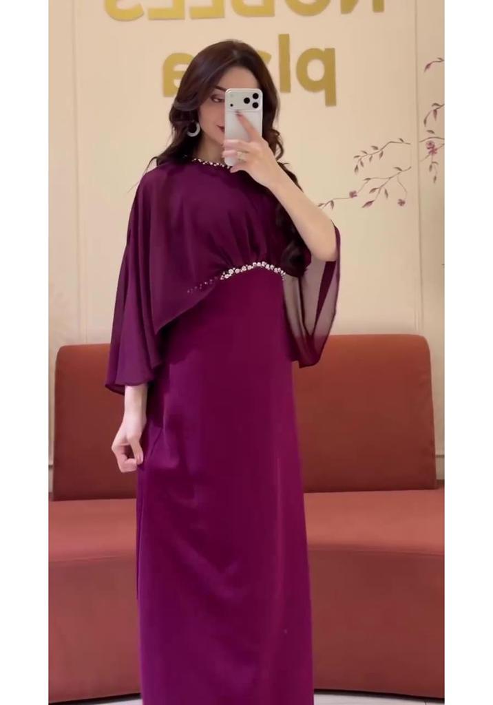 Autumn 2025 European & American Elegant Waist-Hugging Evening Dress