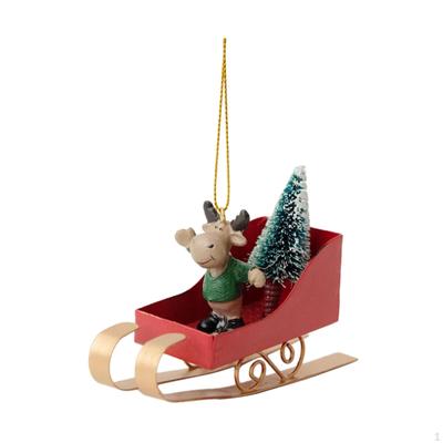 Practical Sleigh Ornament Christmas Sled Car Handcrafts Tree Pendant for Wedding Fireplace