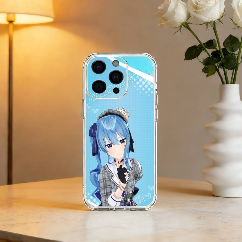 H-Hoshimachi Suisei Phone Case For iPhone 17 16 15 14 13 12 11 Mini Pro Max Plus Transparent Cover