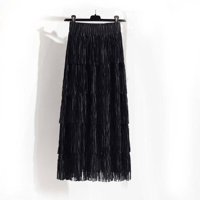 Retro Layered Tassel Skirt: Cross-Border Drape & Dynamic Style