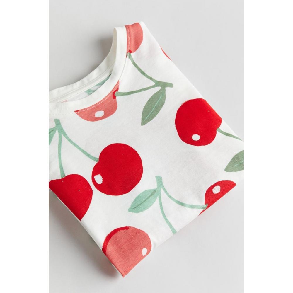 

Футболка с принтом HM белая вишня