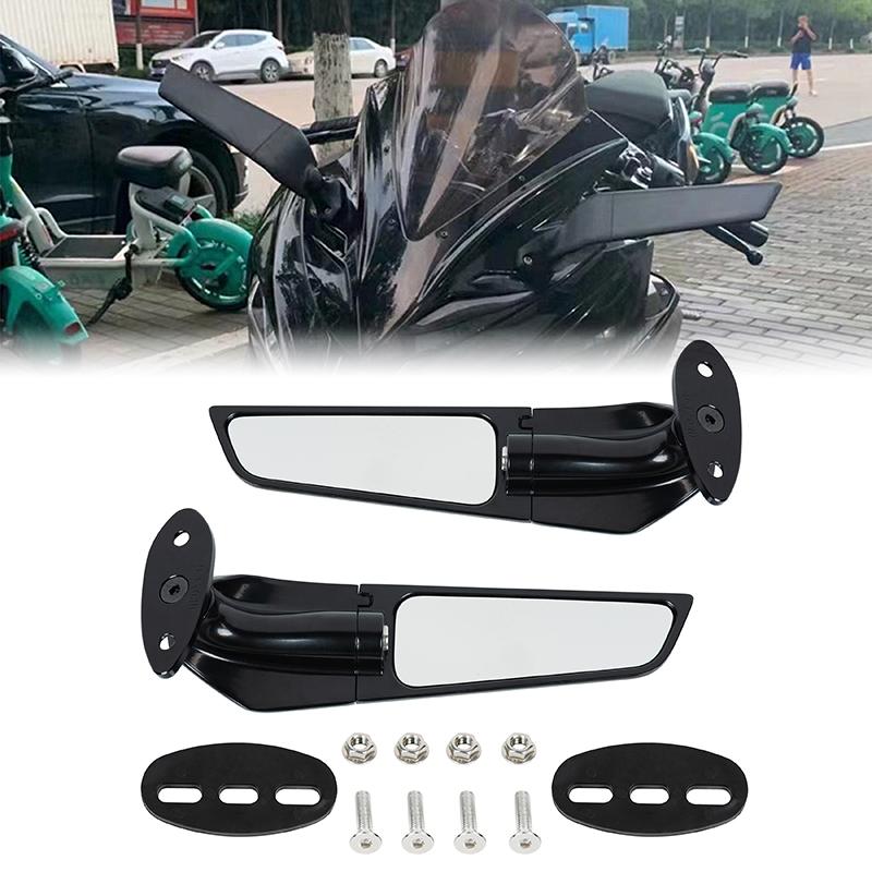 Motorcycle Rear Side Mirror Rearview Integrated Turn Signal Light Rotating For Kawasaki NINJA 400 2018-2021