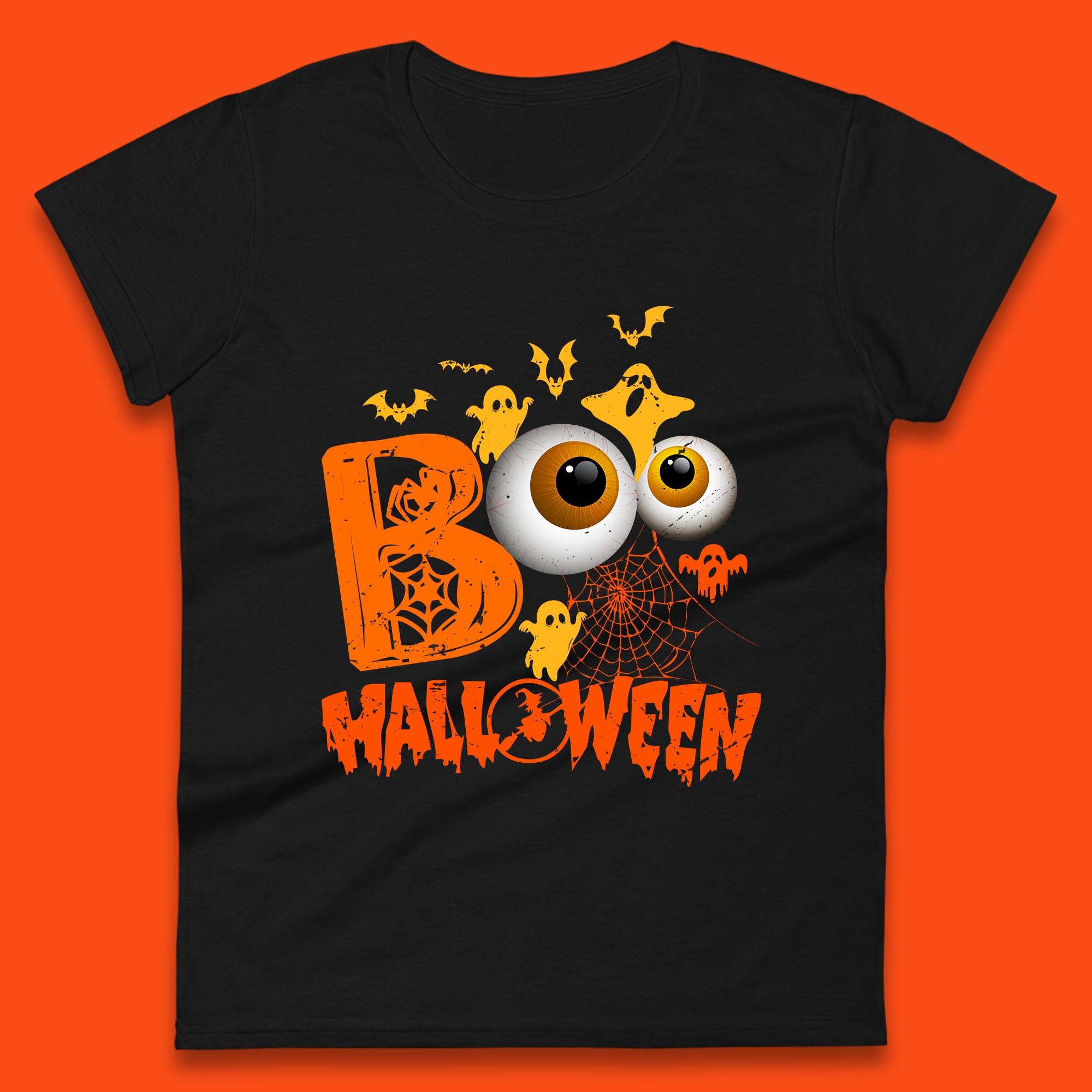 Halloween Spooky Boo Eye Balls Funny Halloween Boo Ghost Spooky Season Womens Tee T Shirt Mens Tops Unisex Top 2XL