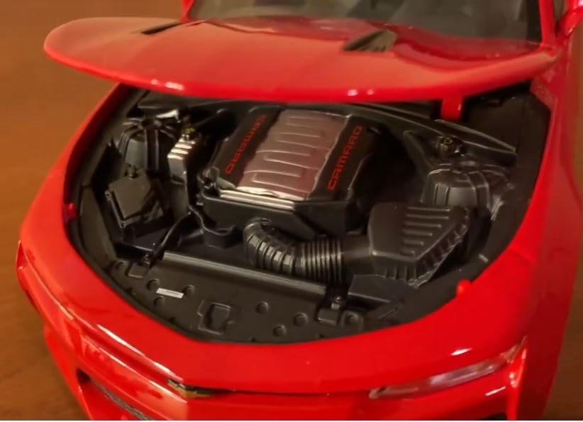 Maisto 2016 Chevrolet Camaro SS Orange 1/18 Scale Special Edition Model with Display Base, Opening Doors, Hood, and Rear Hatch, and Working Suspension