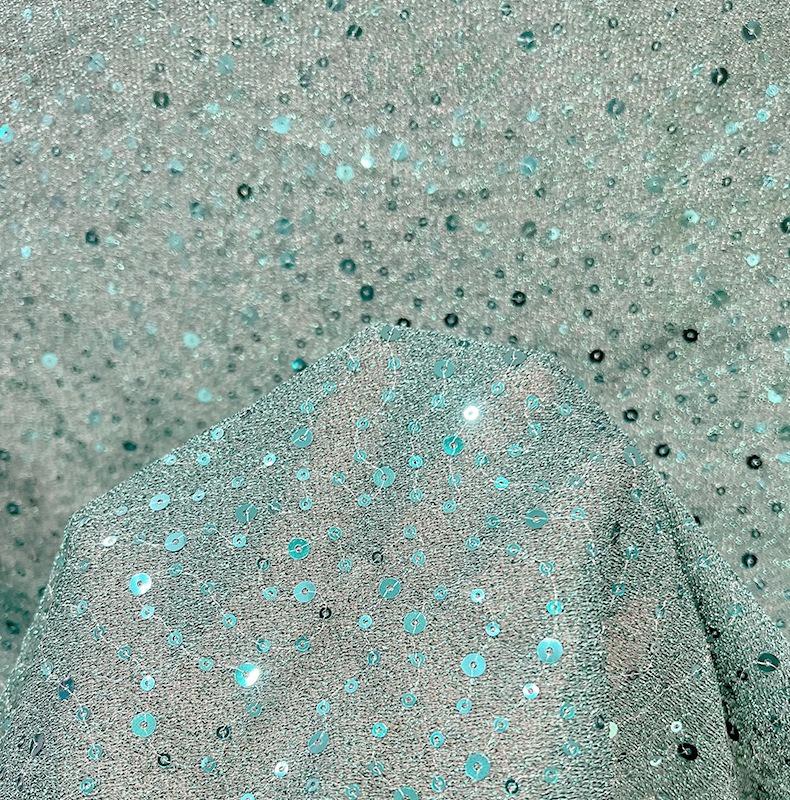 1/3/5Yard Fashion Colorful Embroidered Fabric for DIY Sewing Wedding Dress Skirt Mesh Material Shiny Sequin Embroidery