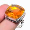 Natural Citrine Gemstone Handmade 925 Sterling Silver Jewelry Ring Size 9 AR-17208