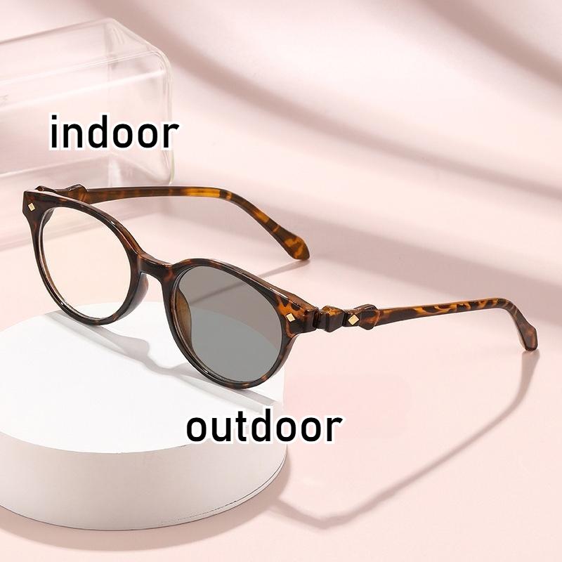 Retro Bow Design Myopia Glasses Anti-Blue Prescription Glasses Fashion Unisex Photochromic Glass Small Frame Eyeglasses 0-4.0