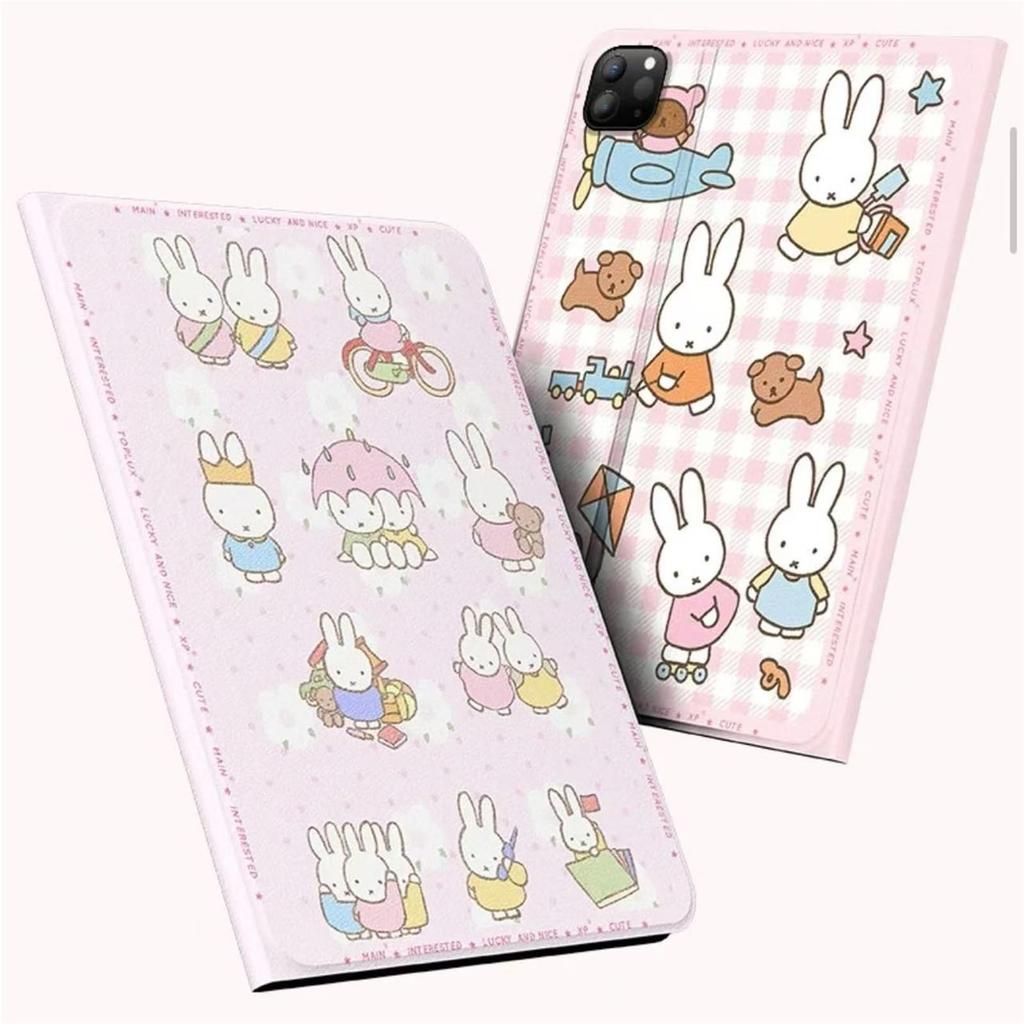 Miffy Boris Hase iPad Hülle für iPad 10.2/iPad Pro, Niedliche Silikonhülle, Leicht, Kratzfest, Stoßfest, Sturzfest, Ständerfunktion, P