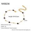 European and American fashion temperament black glass bead bracelet bracelet, 18k gold plated stainless steel light luxury bead chain jewelry