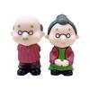 Succulent Bonsai Cake Decor: Grandparents Couple PVC Figurines for Micro Landscape