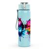 1PC Vibrant Watercolor Butterfly Art Print 750ml Color Plastic Sports Water Bottle Leakproof Flip Straw Lid Suitable for Sports Office Home Use