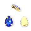 50 Stück/Los Bunte Tropfenform Acryl Aufnäher Strasssteine Mit Goldener Kralle Basis Tropfenform Perlen Für Kleidung Schmuck Dekoration