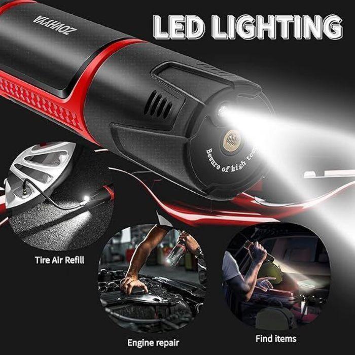 Compresseur à Air Portatif - Mini Compresseur - 150 PSI - Rechargeable USB - LED