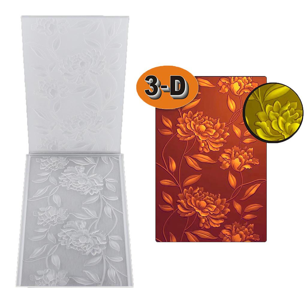 3d Embossing Folder Background Plastic Flower Stencil for Scrapbooking DIY Album Card Making Clay Jewelry Craft Decor