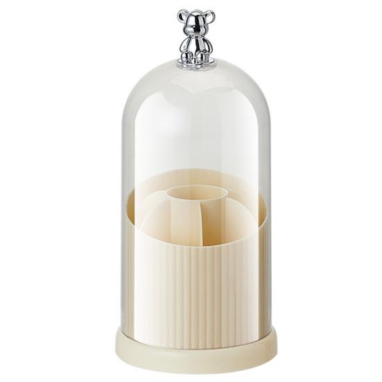 Makeup Brush Storage Bucket Large Capacity 7-Grids Design Dustproof Transparent Cosmetic Storage Box Organizer