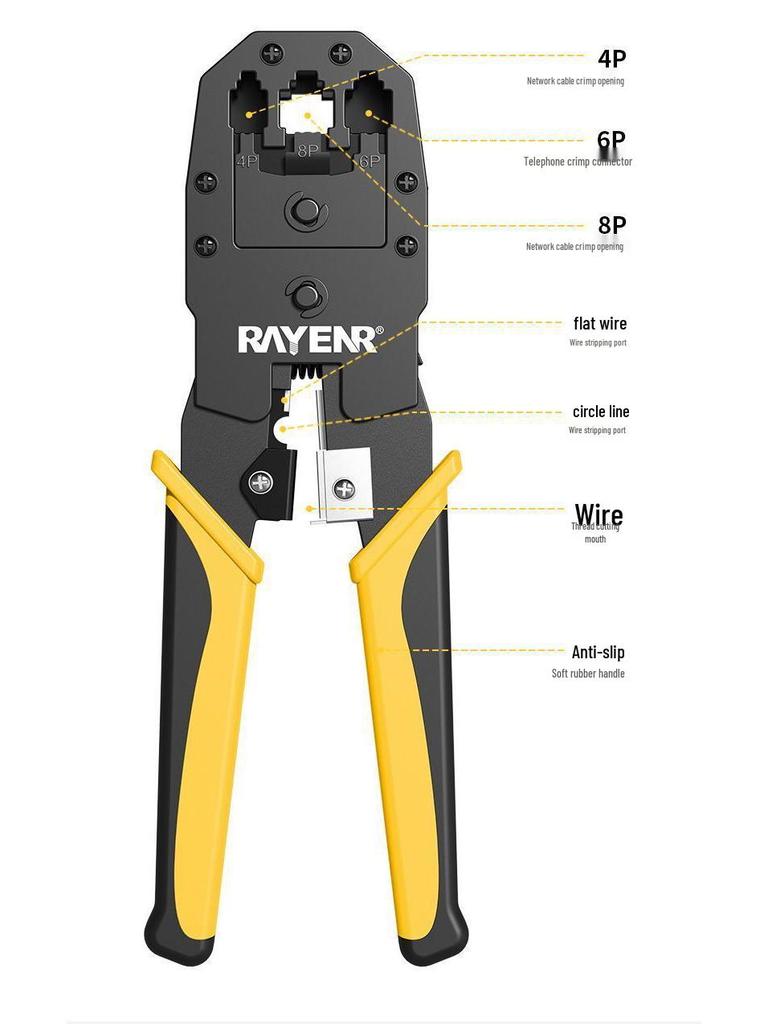 Ruineng Professional Cat 6 Network Crimping Tool Set with Multifunctional Tester