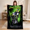 Custom Name Moto Flannel Blanket Throw Blanket Soft Warm Sofa Bed Camping Home Decor Unique Christmas Gift