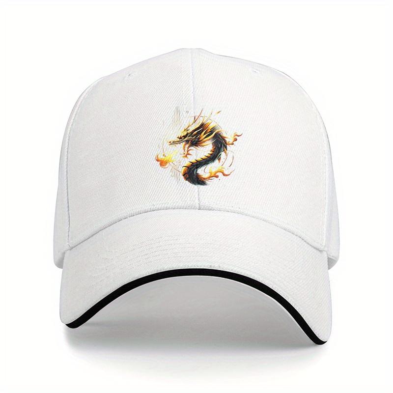 Fire Breathing Dragon Baseball Cap Adjustable Cotton Print Outdoor Casual Adult Sun Protection Hat