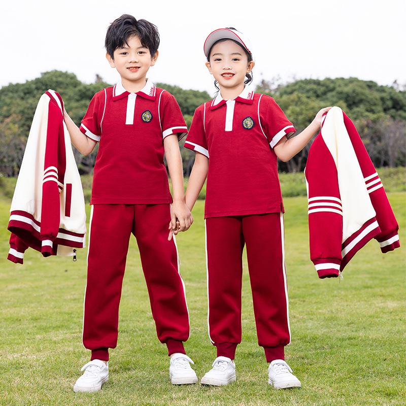 Girls' Kindergarten Spring & Autumn Academic-Style Three-Piece School Uniform Set