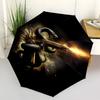 1pc Golden Serpent Gun Artwork Umbrella with Plastic Handle, Suitable for All Seasons Outdoor PT414
