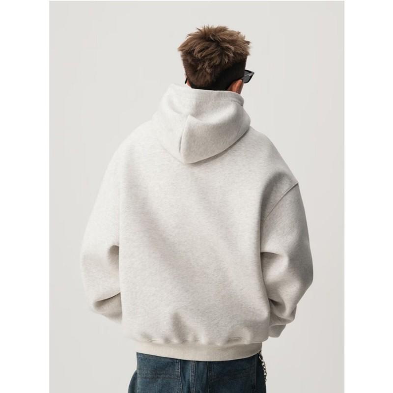 Mens Oversized Hooded Sweatshirt Loose Fit Casual Long Sleeve Pullover Streetwear Plain Color Unisex