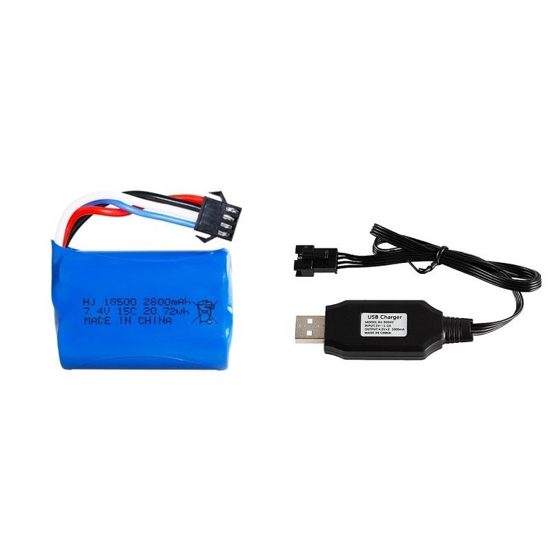 1-3PCS Battery Charging Set 18500 7.4V 2800mAh 15C Suitable For Remote Control Vehicles Off-road Vehicles High-speed Car T SM