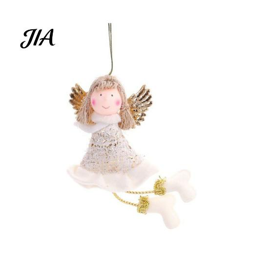 Handmade Fabric Doll Pendants Christmas Angel Hanging Ornaments, Cute Plush Pendant, Xmas Tree Decorative Small Festive Window Decorations Ornaments