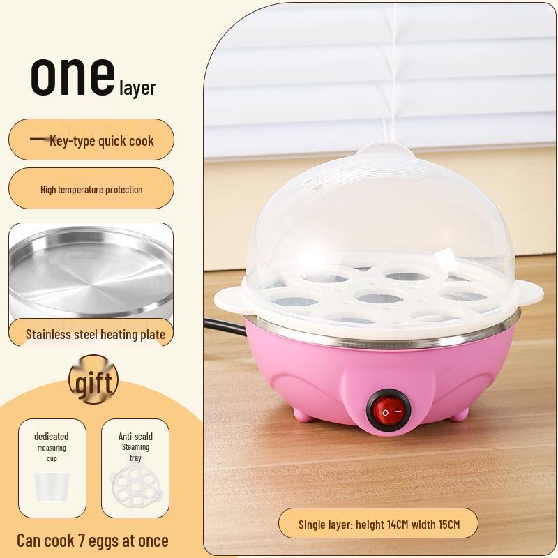 Compact Automatic Egg Boiler & Steamer with Anti-Dry Protection - Perfect for Home Breakfasts