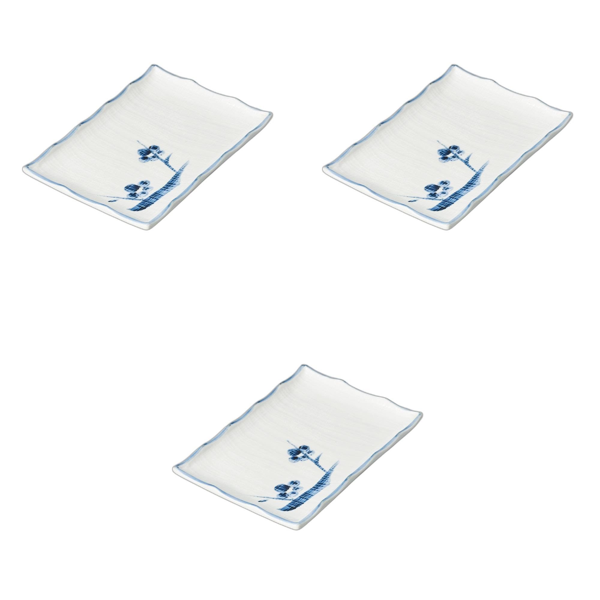 

Набор из 3 тарелок для якитори «Синий цвет сливы» x 12 x Керамические тарелки для якитори от Setomonohonpo Тканевое переплетение 7,0 см [17,5 2,5 см]