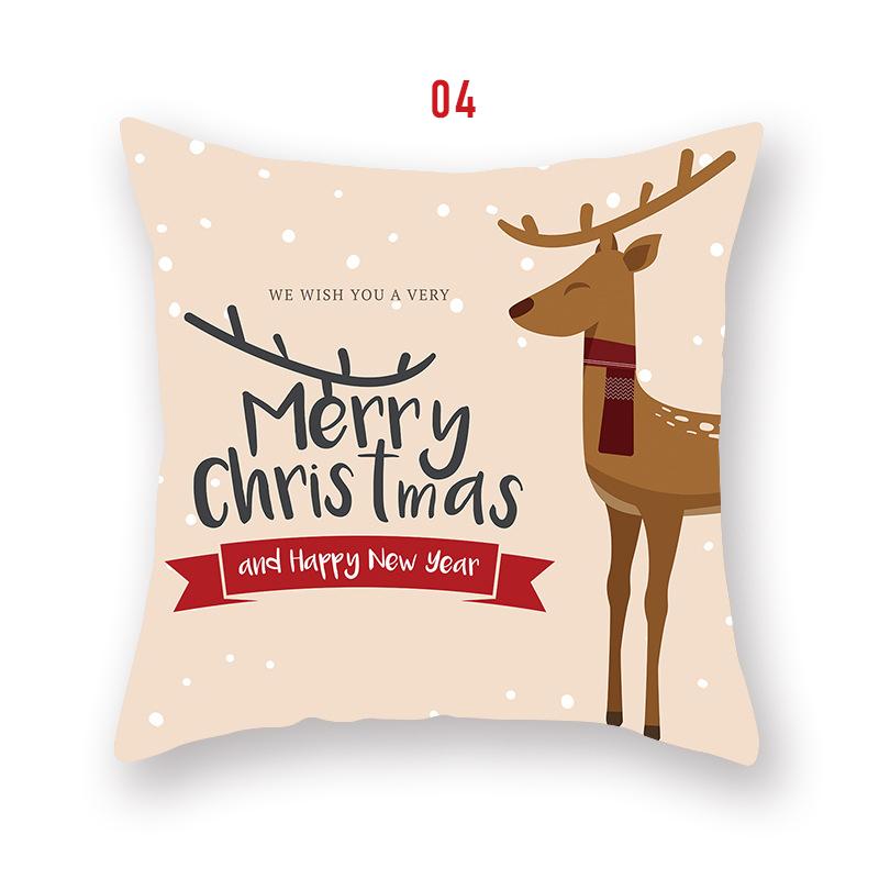 Santa Claus Car Pillowcase Home Elk Merry Christmas Cushion Cover New Year Decoration Natal Navidad Ornaments