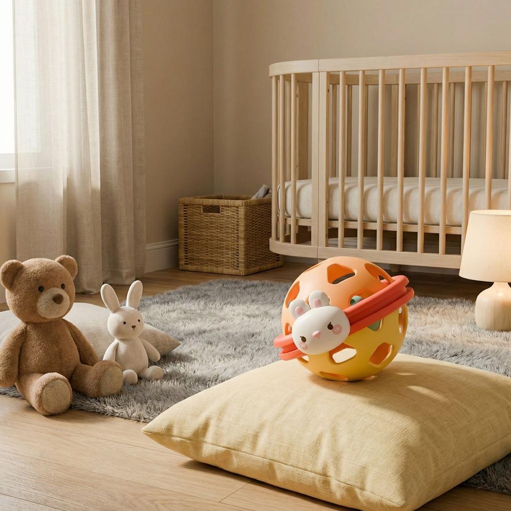 Soft Rubber Baby Hand Held Toy Shaking Sound Exercise Grasping Hearing Newborn Early Education Puzzle Bell