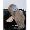 Early spring head flower plaid flower grab clip simple hair grab ins high-end hairpin big flower hair accessories headdress