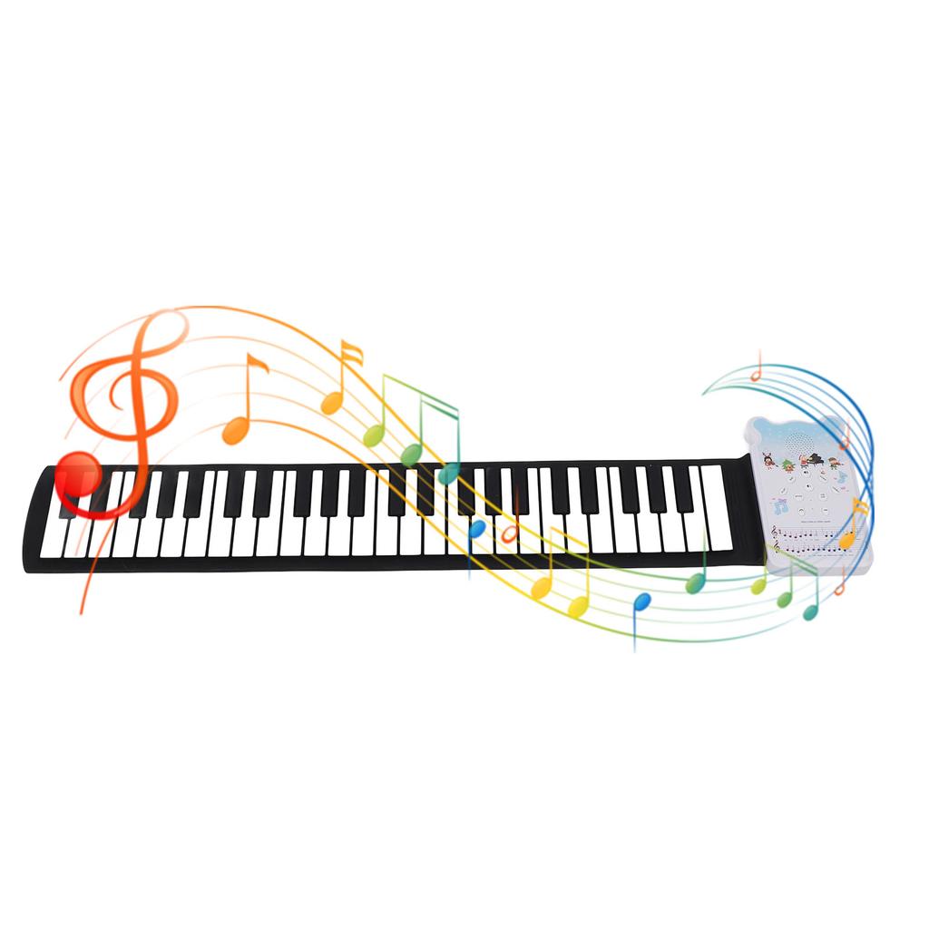 49 Keys Roll Up Piano Keyboard 8 Tones Portable Rechargeable Foldable Silicone Electronic Keyboard W