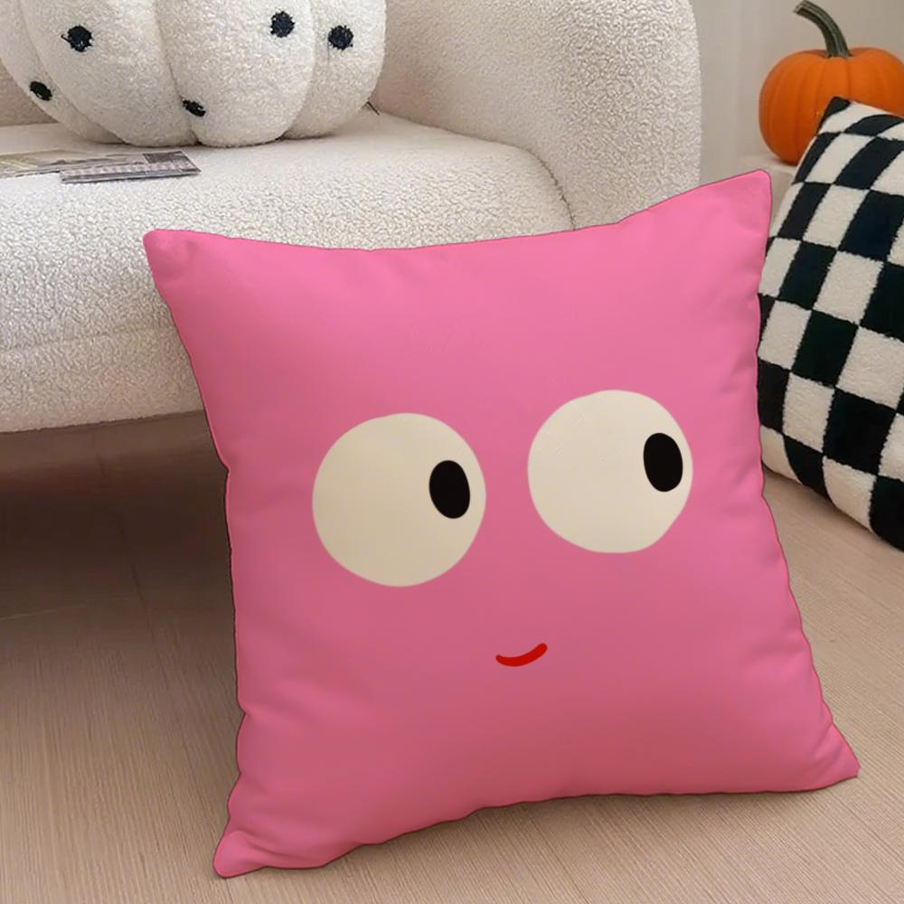 Cute Smile Cushion Cover Throw Pillow Cover Hidden Button Durable Polyester Chair Cushion