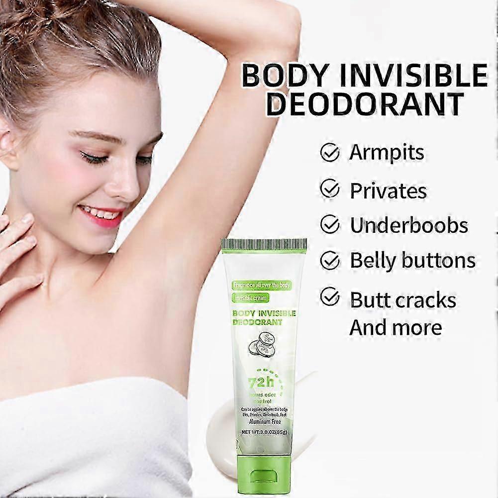 Women Body Deodorant Cream, Odor Removing Invisible Cream, 72 Hour Odor Control for Armpit Private Parts, Full Body Deodorant for Women