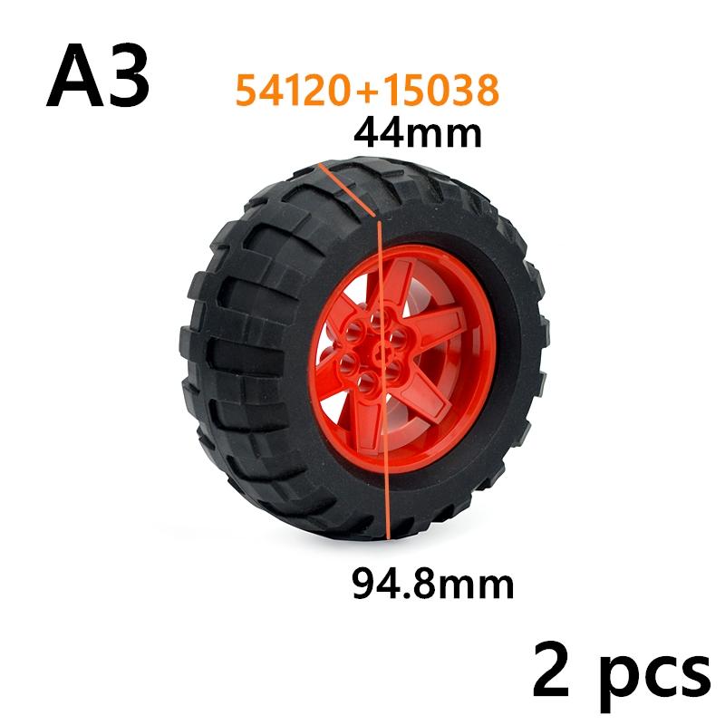 MOC Brick Wheel Hub Technical Tire Car Truck Vehicle Tire Construction Building Blocks 56145 32019 86652 56908 41897 54120 Leduo