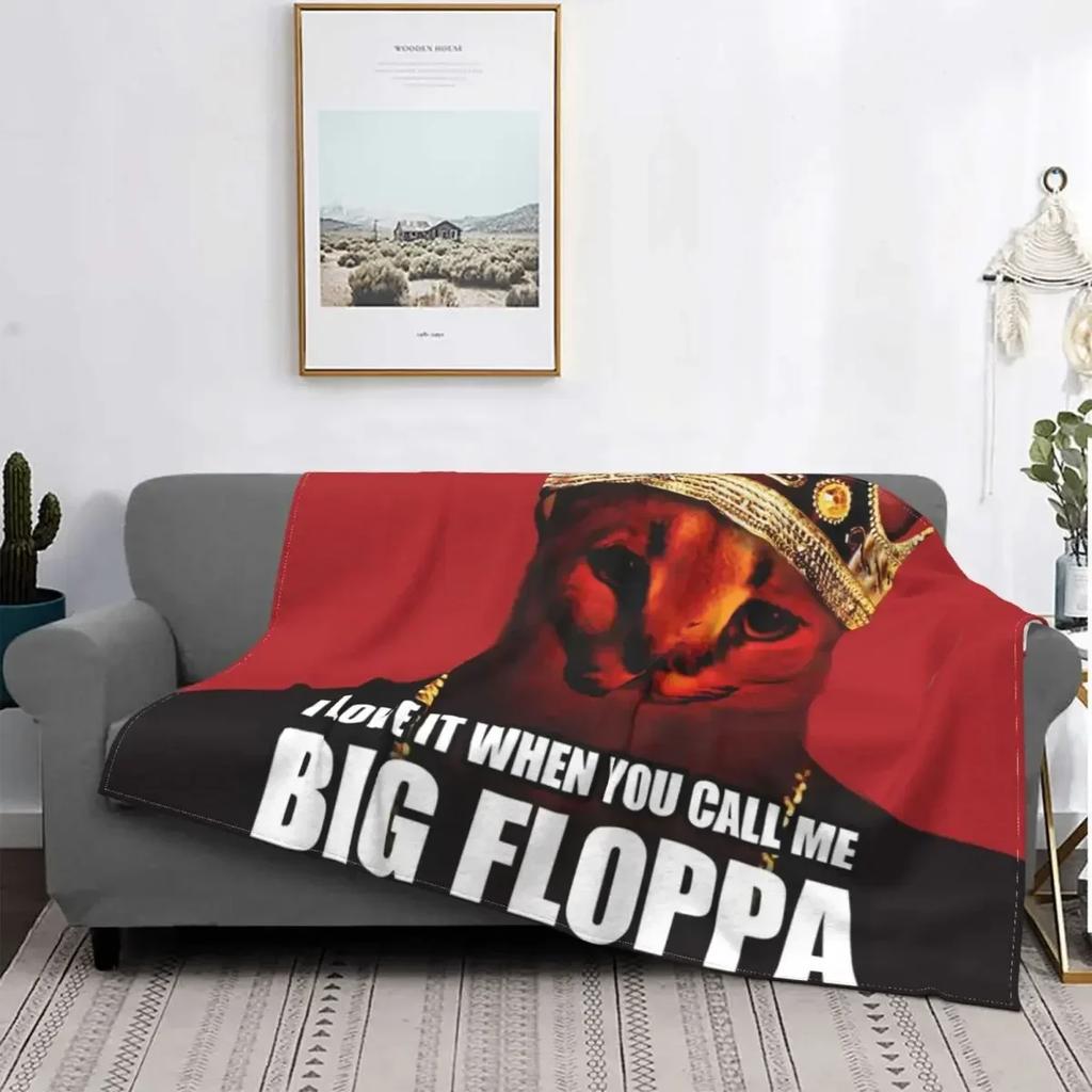 Big Floppa Caracal Cat Cute Meme Blanket Soft Coral Fleece Warm Flannel Bathtub Throw Blankets For Sofa Car Bedroom Bedspread