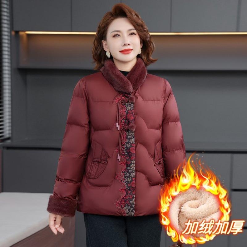 Mom's winter down cotton-padded jacket, medium and old women's clothing, winter warm cotton-padded jacket