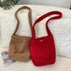 11 Plush Large-capacity Bucket Bag Student Bag Autumn and Winter Commuter Bag Casual Messenger Shoulder Bag