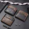 Men'S Vintage Casual Bifold Wallet, Zipper Closure, Polyester Lined, Multiple Card Slots, Ideal Gift for Outdoor Travel