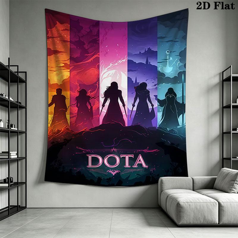 DOTA 2 Wall Hanging Printed Fabric Blanket Decorative Tapestries for Bedroom Living Room Home Decor