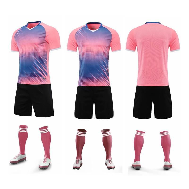 Mens Custom Printed Soccer Jersey Set Short Sleeve Football Uniform Training Match Sportswear