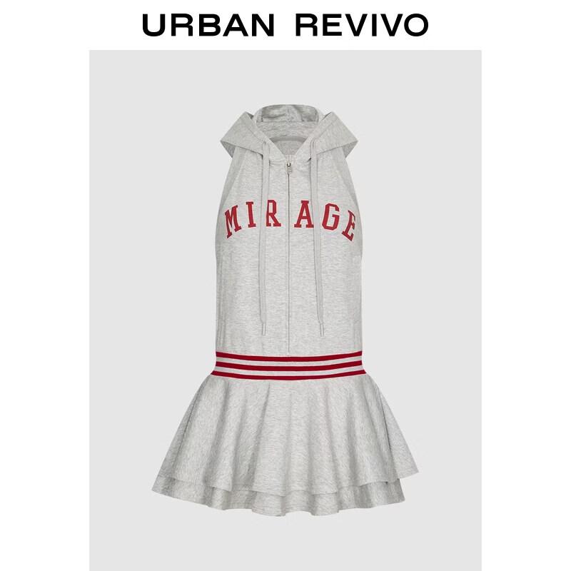 UR2026 Women s Retro Sporty Hooded Mini Dress L