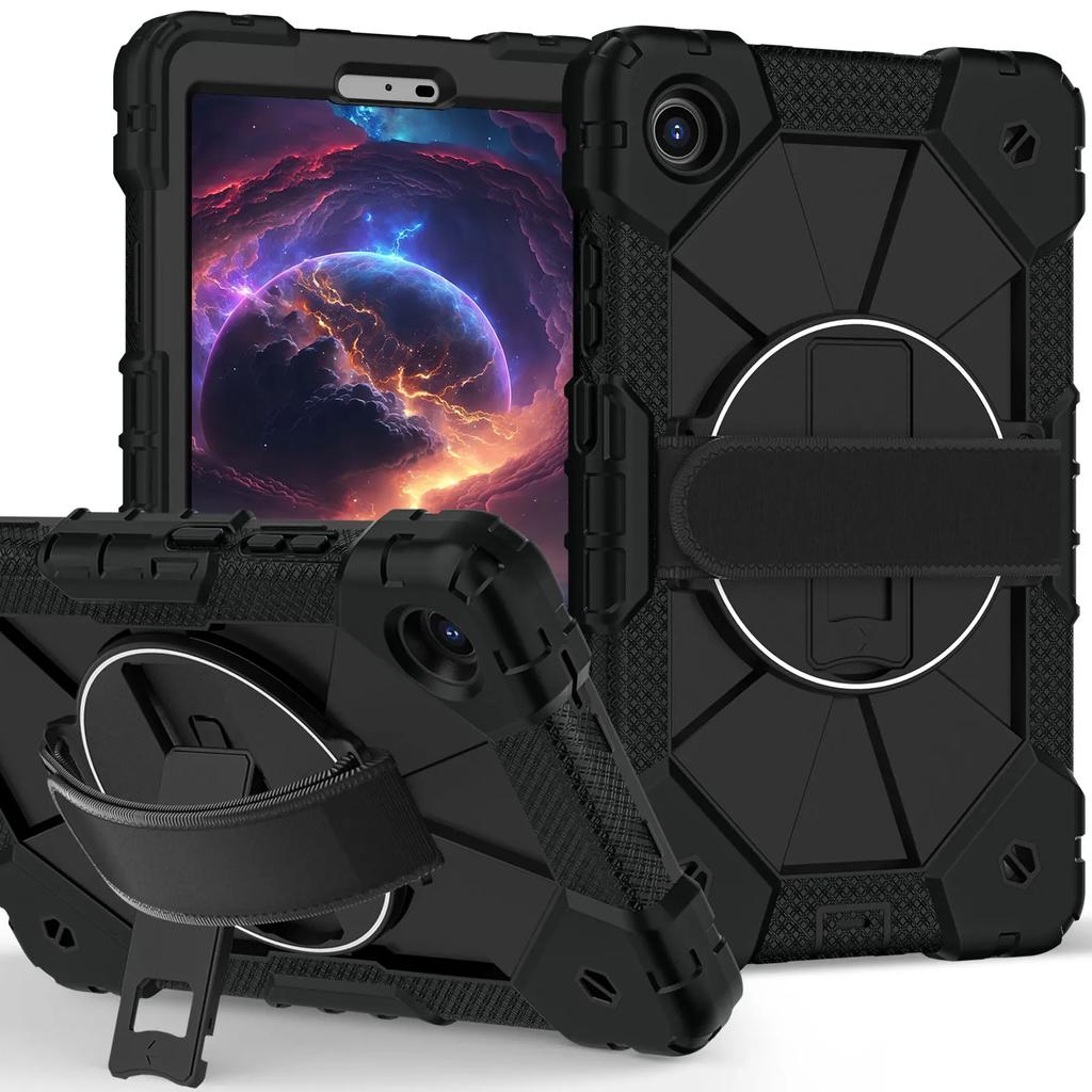 Kids Proof Case for Lenovo Tab One K9 8.7 Inch TB305ZU TB305FU 2025 360 Rotatable Stand Handle Grip Shoulder Strap