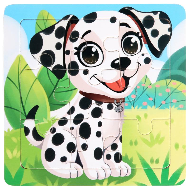 11cm Children Wooden Jigsaw Puzzle Games Cartoon Animal Vehicle Pattern Wooden 3d Puzzle Montessori Educational Toys