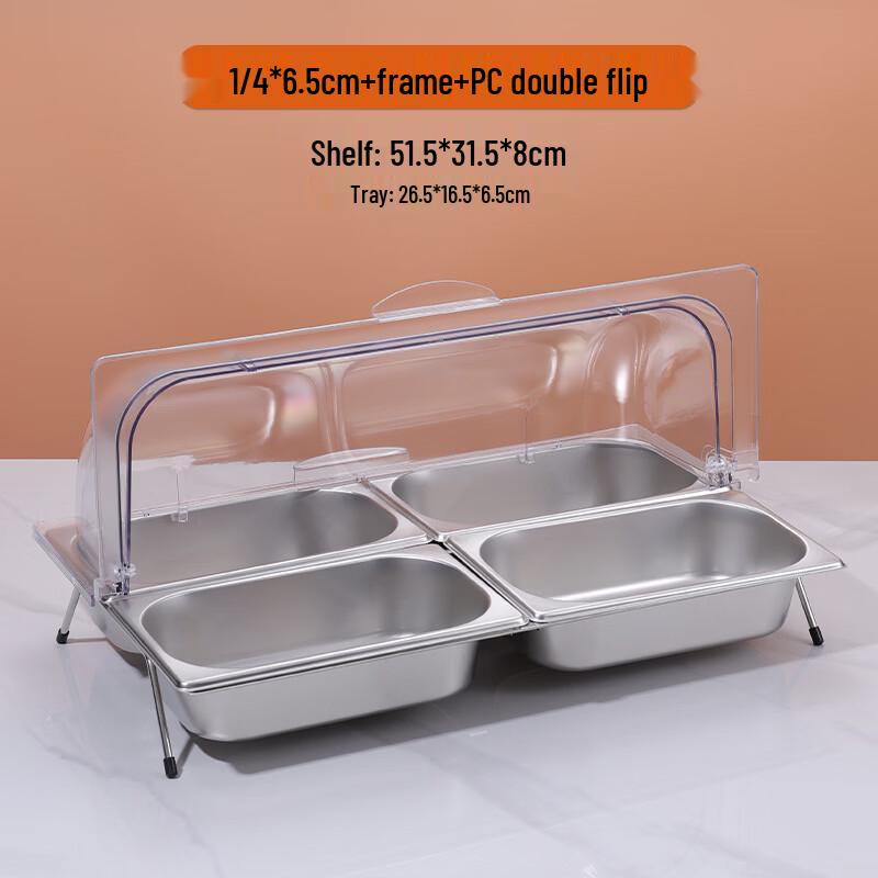 Handun Commercial Transparent Condiment Box with Flip Lids