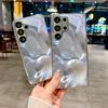 Metal Petal Electroplated Silver Phone Case For Samsung Galaxy S26 S25 S24 S23 S22 S21 S20 Ultra Plus FE 26 5G Glass Back Cover