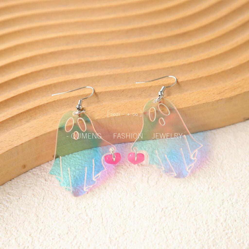 Funny Acrylic Halloween Specter Cartoon Earrings Halloween Costume Dangle Earrings for Women Party Jewelry Exaggeration